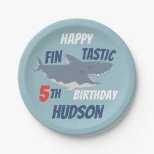Fintastische Happy Shark Geburtstagsfeier, jedes A Pappteller