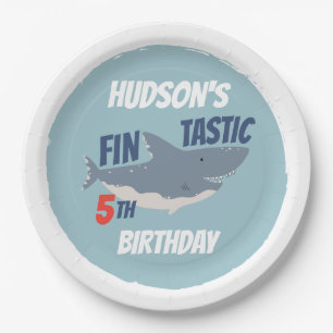 Fintastische Happy Shark Geburtstagsfeier, jedes A Pappteller
