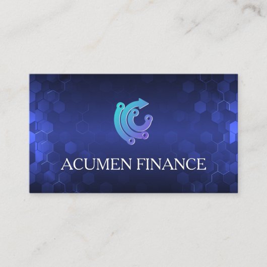 Fintech-Logo | Moderner technischer Hintergrund Visitenkarte (Vorderseite)