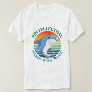 Fintellectualer Haifisch-Sucher der tiefen dunklen T-Shirt