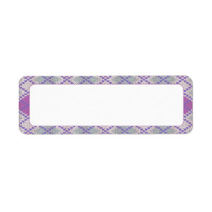FIOLETT ARGYLE GESTRICKT .75"x2.25" Etiketten