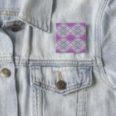 FIOLETT ARGYLE STRICKEN Quadratischer Anstecker Button (Beispiel)