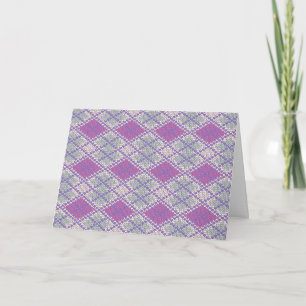FIOLETTA ARGYLE STRICK Grußkarte / Horizontal Karte
