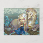 "Fiona and the Unicorn" Postkarte (Vorderseite)