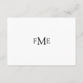 Fiona Black and White Bold Monogram Modern Wedding Begleitkarte (Rückseite)