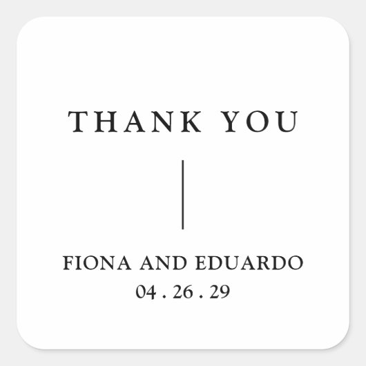 Fiona Black and White Bold Monogram Modern Wedding Quadratischer Aufkleber (Vorderseite)