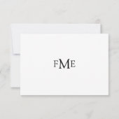 Fiona Black and White Bold Monogram Modern Wedding RSVP Karte (Rückseite)