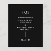 Fiona Black Bold Monogram Modern Wedding (Vorderseite)