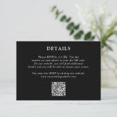 Fiona Black Bold Monogram Modern Wedding Begleitkarte (Stehend Vorderseite)