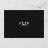 Fiona Black Bold Monogram Modern Wedding Begleitkarte (Rückseite)