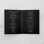 Fiona Black Bold Monogram Modern Wedding Programm (Innenseite)