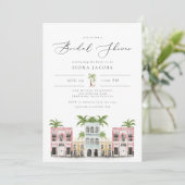FIONA Charleston Rainbow Row Brautparty Einladung (Stehend Vorderseite)