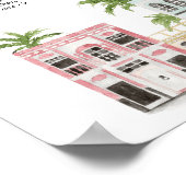 FIONA Charleston SC Rainbow Row Chart Poster (Ecke)