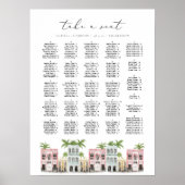 FIONA Charleston SC Rainbow Row Chart Poster (Vorne)