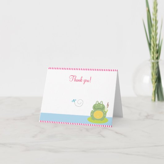 Fiona der grüne Frosch geklappt Danke, dass ihr No Dankeskarte (Vorderseite)