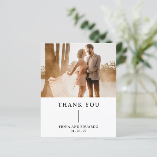 Fiona Foto Bold Monogram Modern Wedding (Stehend Vorderseite)