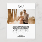 Fiona Foto Bold Monogram Modern Wedding (Rückseite)