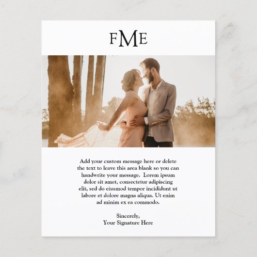 Fiona Foto Bold Monogram Modern Wedding (Rückseite)
