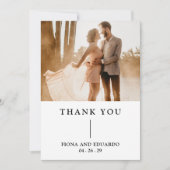 Fiona Foto Bold Monogram Modern Wedding Dankeskarte (Vorderseite)