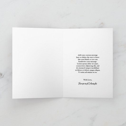 Fiona Foto Bold Monogram Modern Wedding Dankeskarte (Innenseite)