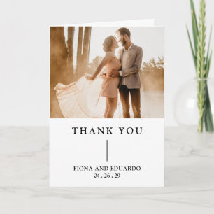 Fiona Foto Bold Monogram Modern Wedding Dankeskarte