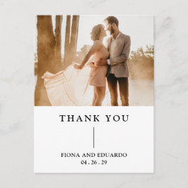 Fiona Foto Bold Monogram Modern Wedding Postkarte