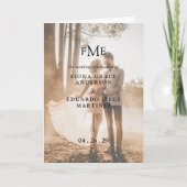 Fiona Foto Bold Monogram Modern Wedding Programm (Vorderseite)