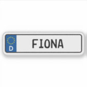 Fiona German Car License Plate Aufkleber (Vorderseite)