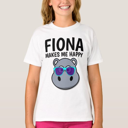 FIONA HIPPO MACHT MICH GLÜCKLICH T - Shirt (Vorderseite)
