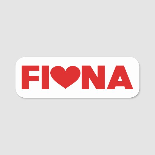 Fiona-Liebe Namensschild (Vorderseite)