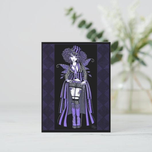 Fiona Lila Gothic Couture Fairy Postcard Postkarte (Stehend Vorderseite)