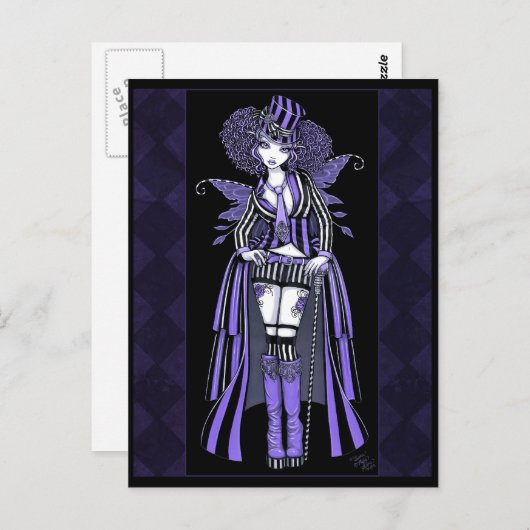 Fiona Lila Gothic Couture Fairy Postcard Postkarte (Vorne/Hinten)
