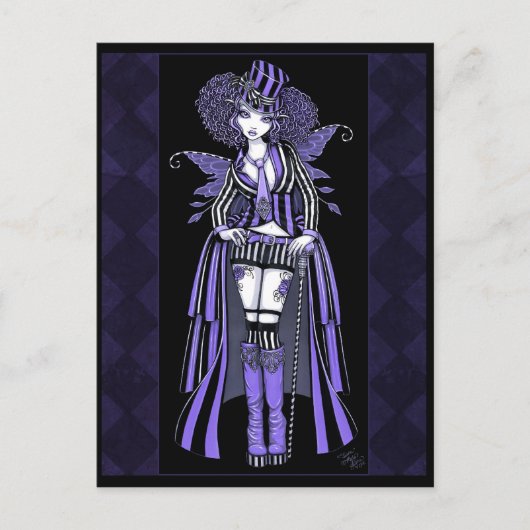 Fiona Lila Gothic Couture Fairy Postcard Postkarte (Vorderseite)