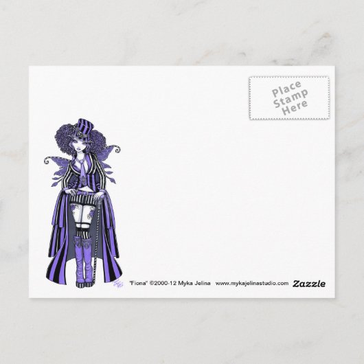 Fiona Lila Gothic Couture Fairy Postcard Postkarte (Rückseite)
