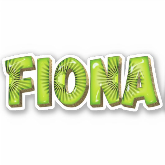 Fiona Name Kiwi Design Aufkleber Sticker (Vorderseite)