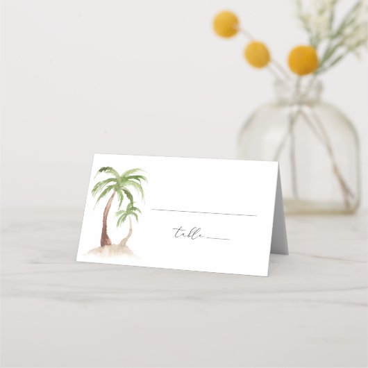 FIONA Palm Tree Beach Tropische Platzkarte (Vorderseite)