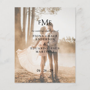 Fiona Photo Bold Monogram Moderne Hochzeit Flyer