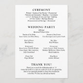 Fiona Photo Bold Monogram Moderne Hochzeit Programm (Rückseite)