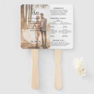 Fiona Photo Fett Monogram Moderne Hochzeit Fächer