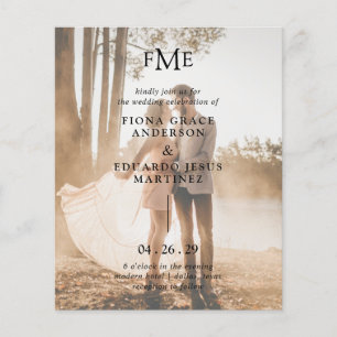 Fiona Photo Fett Monogramm Budget-Hochzeitseinladu