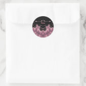 FIONA ~ Schwarz und Rosa ~ Runder Aufkleber (Tasche)