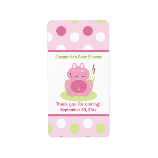 Fiona the Pink Frog Miniature Candy Wrappers Adressaufkleber (Vorne)