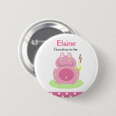 FIONA the PINK FROG NAME TAG Personalisiert Button (Vorne & Hinten)