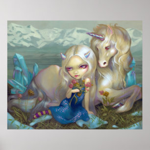Fiona und die Eismärchen der Unicorn ART PRINT Poster