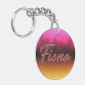 Fiona Vorname Name golden pink Schlüsselanhänger (Vorderseite links)