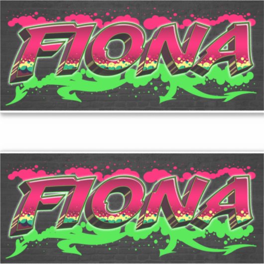 Fiona Vorname Name Graffiti Aufkleber Sticker (Vorderseite)