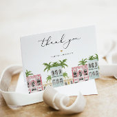 FIONA Watercolor Charleston Rainbow Row Gebäude Dankeskarte