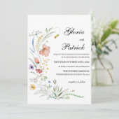 Fiona Wildblume bei Blumenhochzeit Einladung (Stehend Vorderseite)