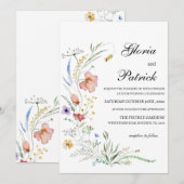 Fiona Wildblume bei Blumenhochzeit Einladung (Vorne/Hinten)