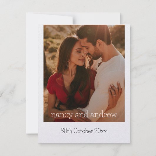 Fiona Wildblume im blutblütenblühenden Brautparty Save The Date (Rückseite)